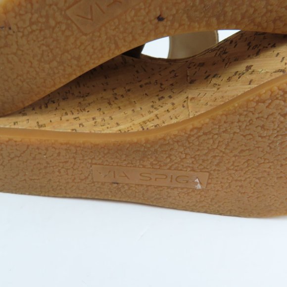 Via Spiga Cork Wedge Suede Sandals, Size 9 M - Picture 10 of 10